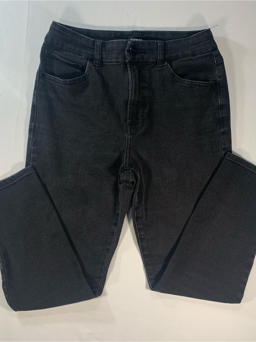 Express Skinny High Rise Black Jeans Classic Stretch Denim Petite
